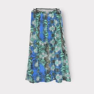 86 Vintage Y2K Small 4 Midi Skirt High Waisted Floral Corpcore Office Auction